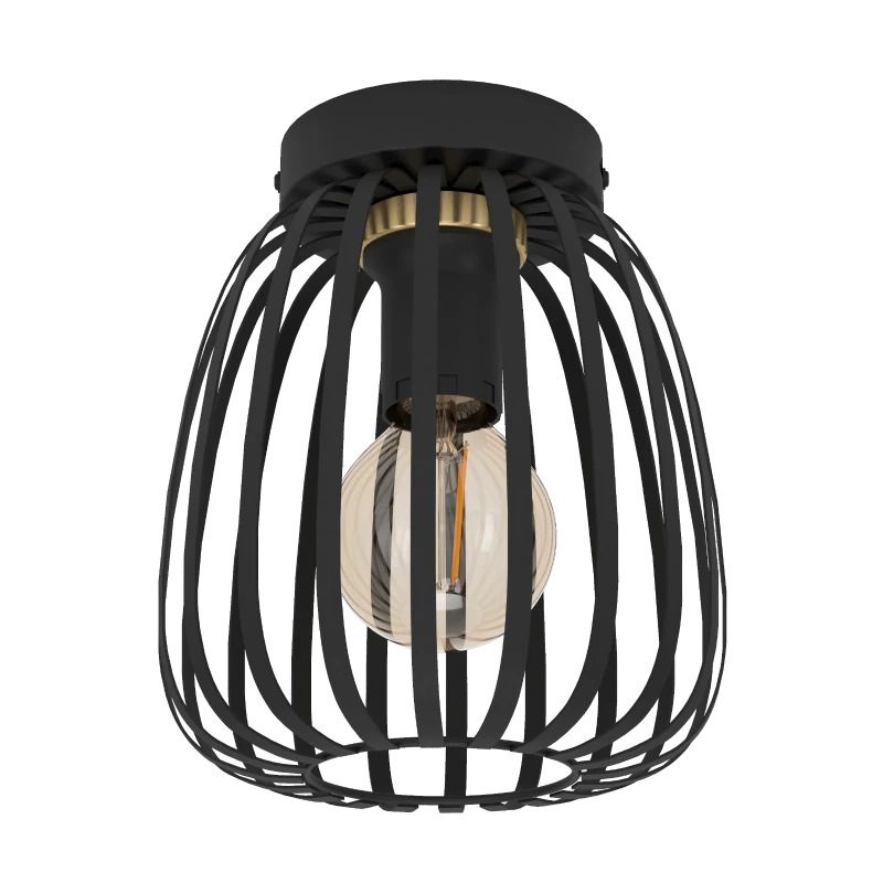 EGLO LED Plafondlamp Pocicas | 1X E27 Max 40W | IP20 | Zwart