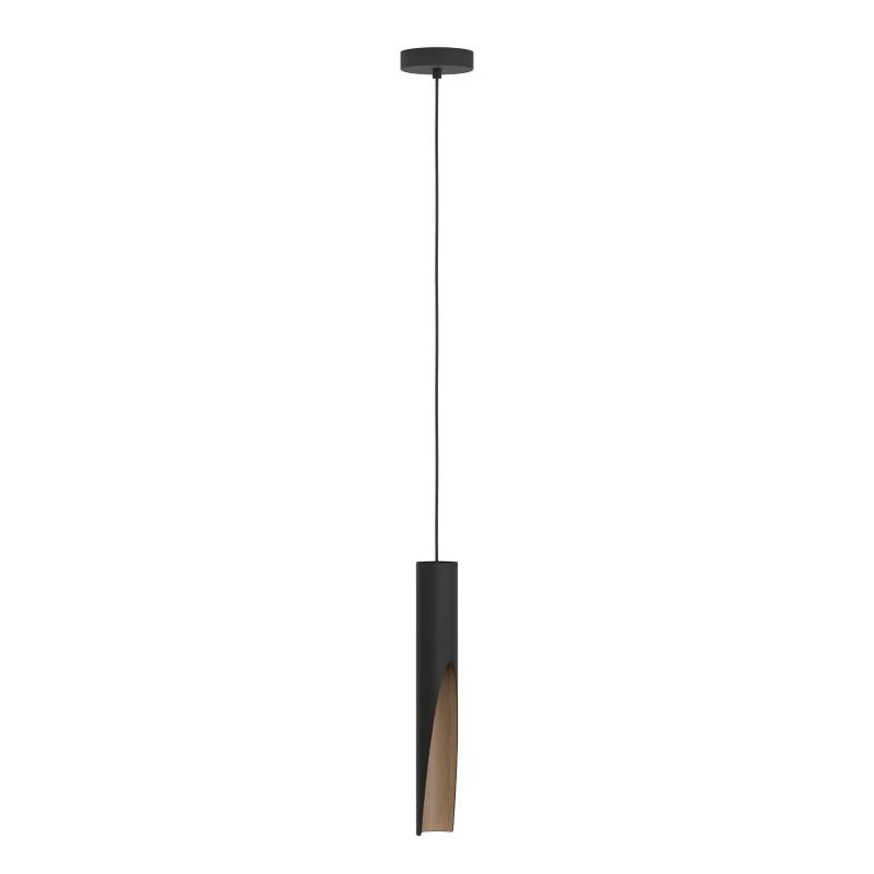 EGLO LED Hanglamp Barbotto | 1X GU10 4.5W 3000K 345Lm | IP20 | Zwart/eiken