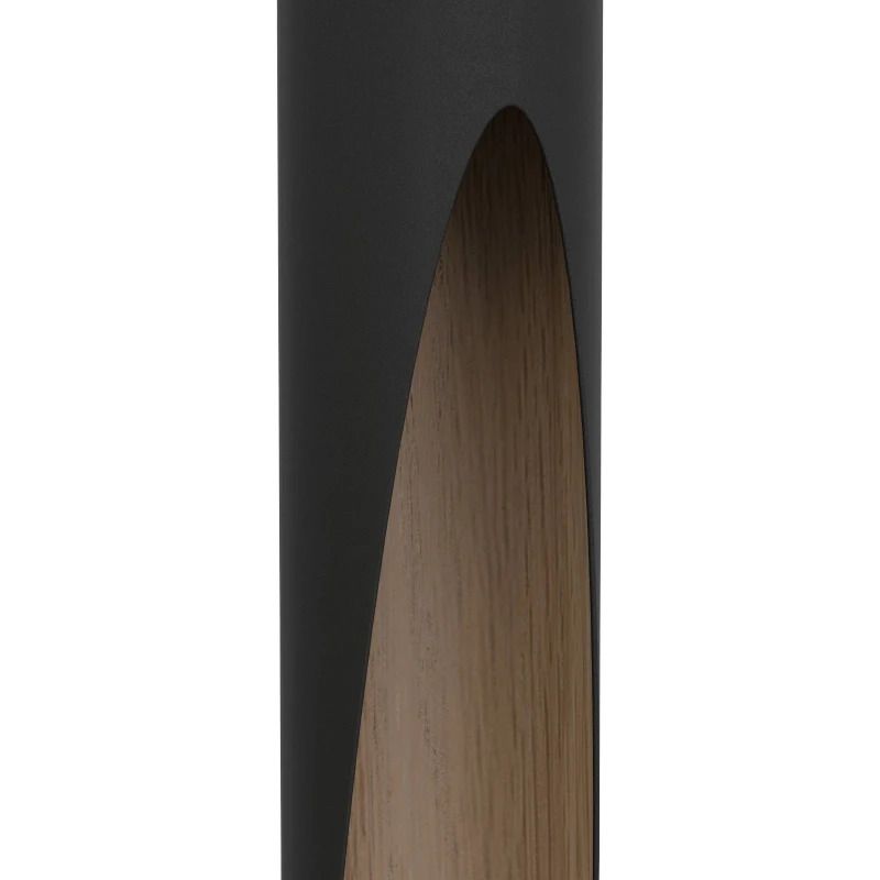 EGLO LED Hanglamp Barbotto | 1X GU10 4.5W 3000K 345Lm | IP20 | Zwart/eiken