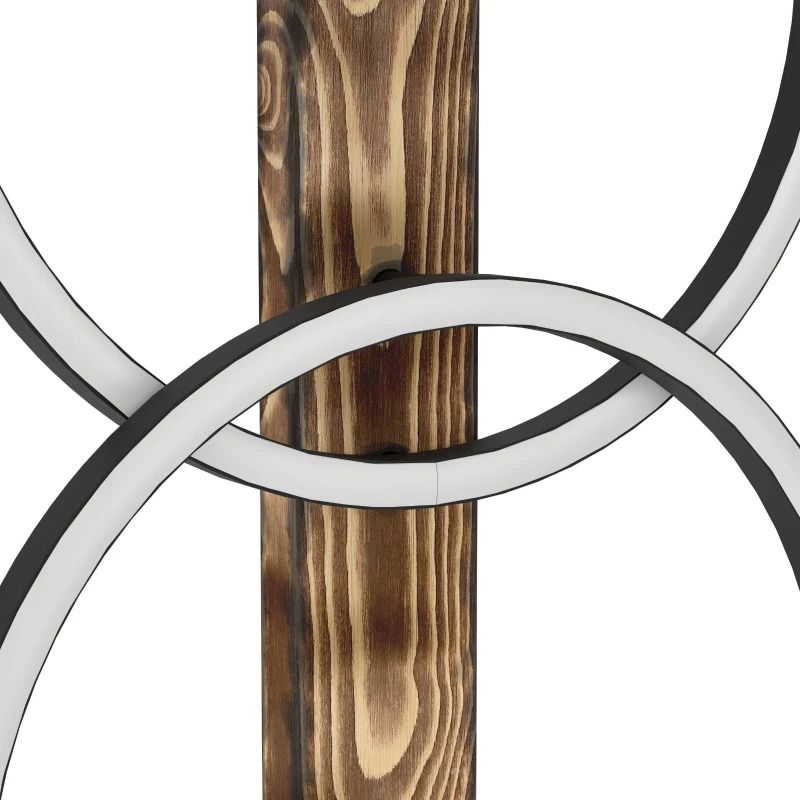 EGLO LED Vloerlamp Boyal | 12W 3000K 3400Lm | Zwart/hout