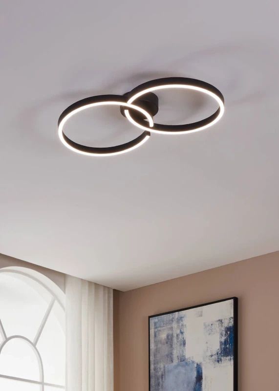 EGLO LED Plafondlamp Amandolo | 19.5W 2765K 2400Lm | IP20 Dimbaar | Zwart