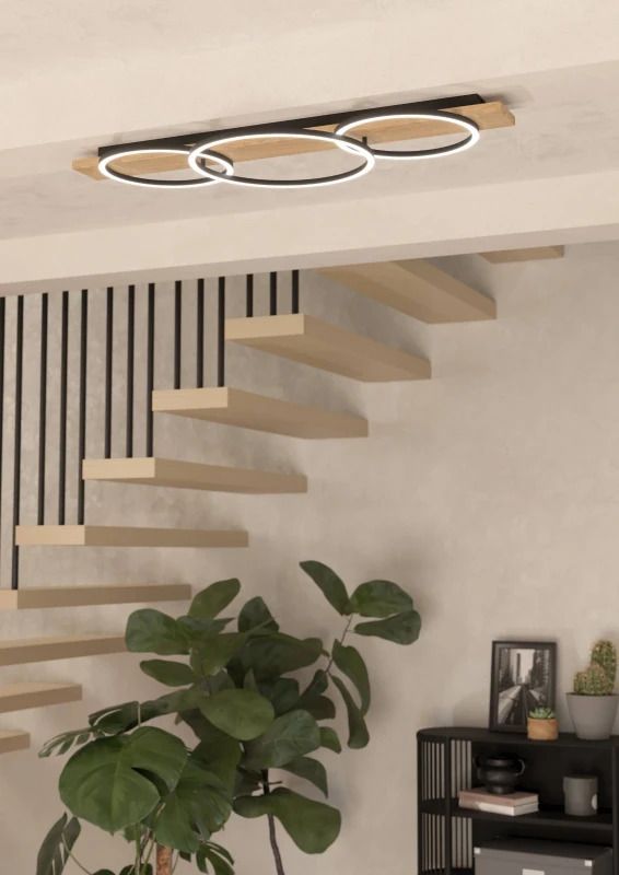 EGLO LED Wand/Plafondlamp Boyal | 12W 3000K 5100Lm | IP20 | Hout