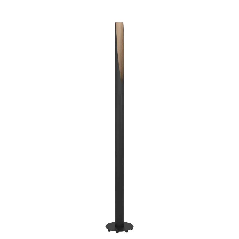 EGLO LED Vloerlamp Barbotto | 1X GU10 4.5W 3000K | Zwart/eiken