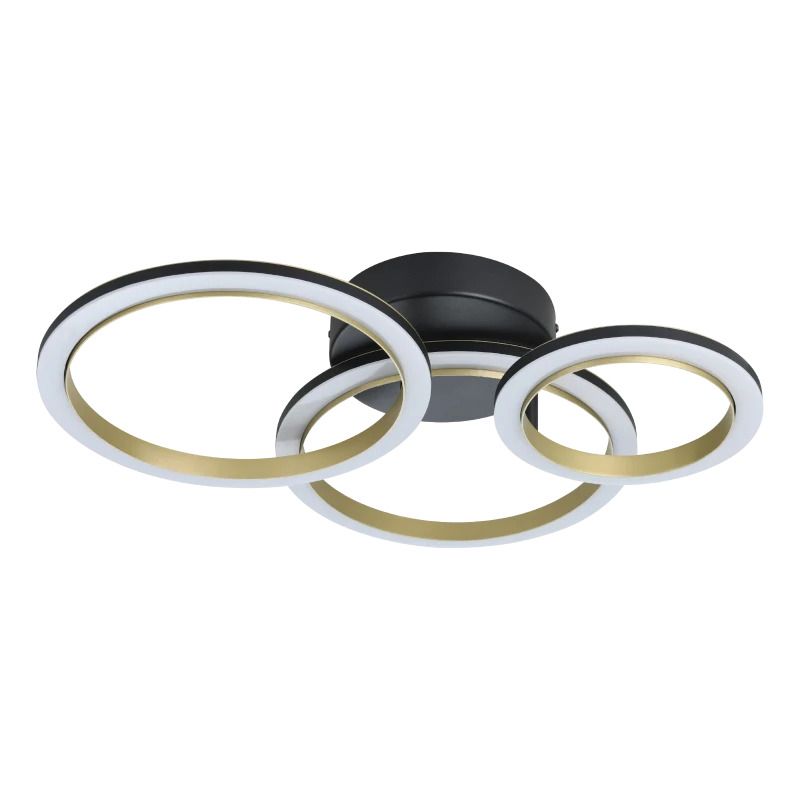 EGLO LED Wand/Plafondlamp Calliera | 20W 3000K | IP20 Dimbaar | Zwart/goud