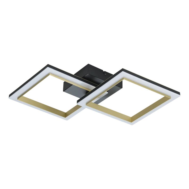EGLO LED Wand/Plafondlamp Calliera | 18.4W 3000K | IP20 Dimbaar | Zwart/goud