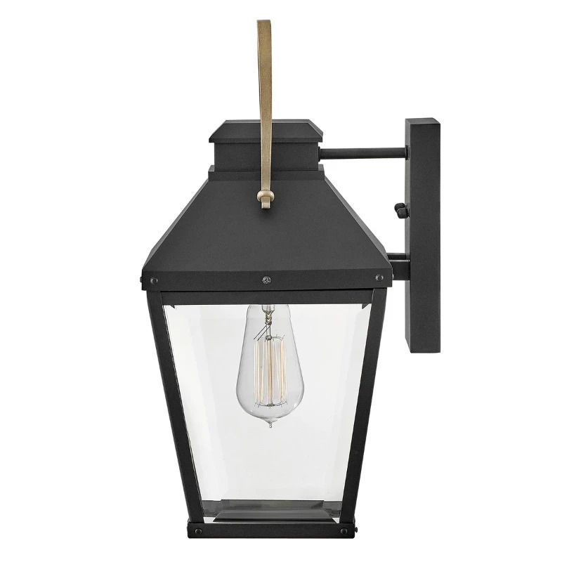 Hinkley LED Wand Buitenlamp Dawson | 1X E27 Max 60W | Black with Burnished Bronze accent