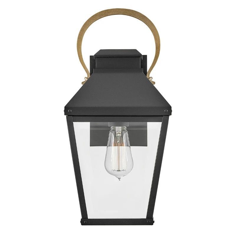 Hinkley LED Wand Buitenlamp Dawson | 1X E27 Max 60W | Black with Burnished Bronze accent