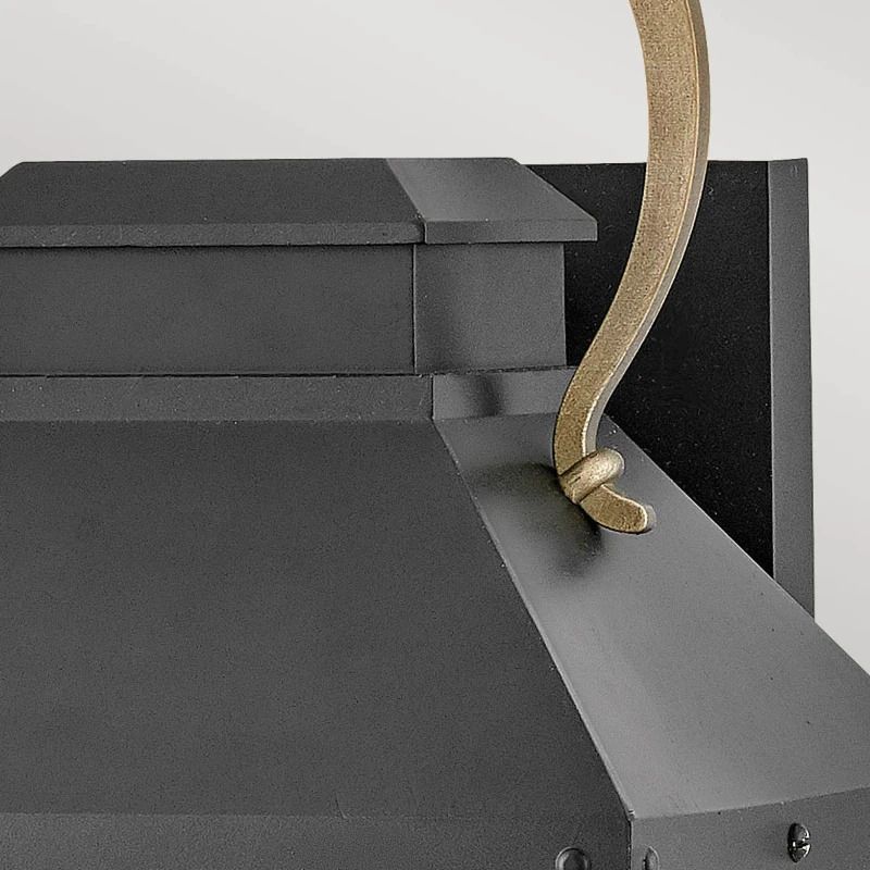 Hinkley LED Wand Buitenlamp Dawson | 1X E27 Max 60W | Black with Burnished Bronze accent