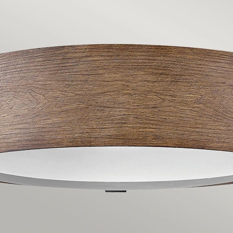 Hinkley LED Plafond Buitenlamp Sawyer | 3X E27 Max 40W | Sequoia wood effect with rust Iron accents