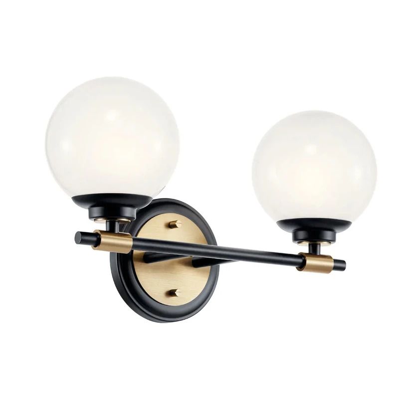 Kichler LED Wandlamp Benno | 2X E27 Max 3W | Black & Champagne Bronze