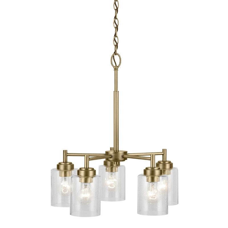 Kichler LED Kroonluchter | 5X E27 Max 60W | Natural Brass