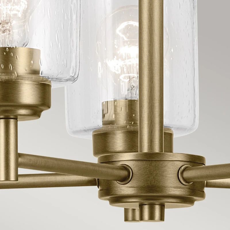 Kichler LED Kroonluchter | 5X E27 Max 60W | Natural Brass