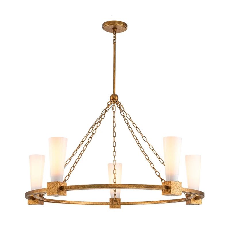 Elstead Lighting LED Kroonluchter | 5X E27 Max 40W | Distressed Gold
