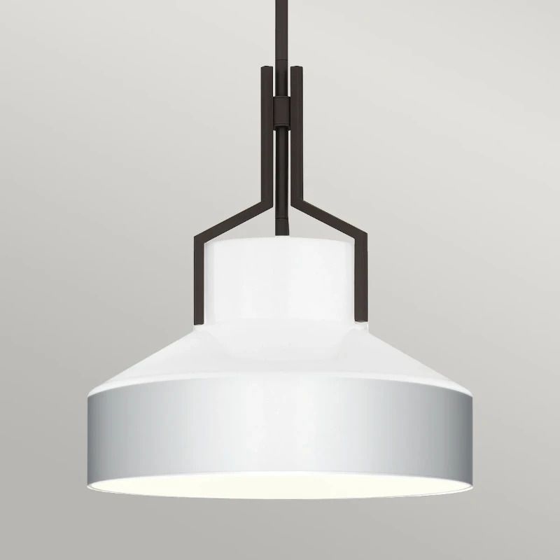 Quoizel LED Hanglamp Brecken | 2X E27 Max 60W | Aged Brass and Cased Opal glass Shade