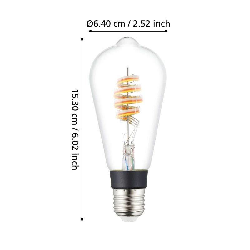 EGLO E27 LED Edisonlamp ST64 Smart | 4.9W RGBW 400Lm Dimbaar | Zigbee