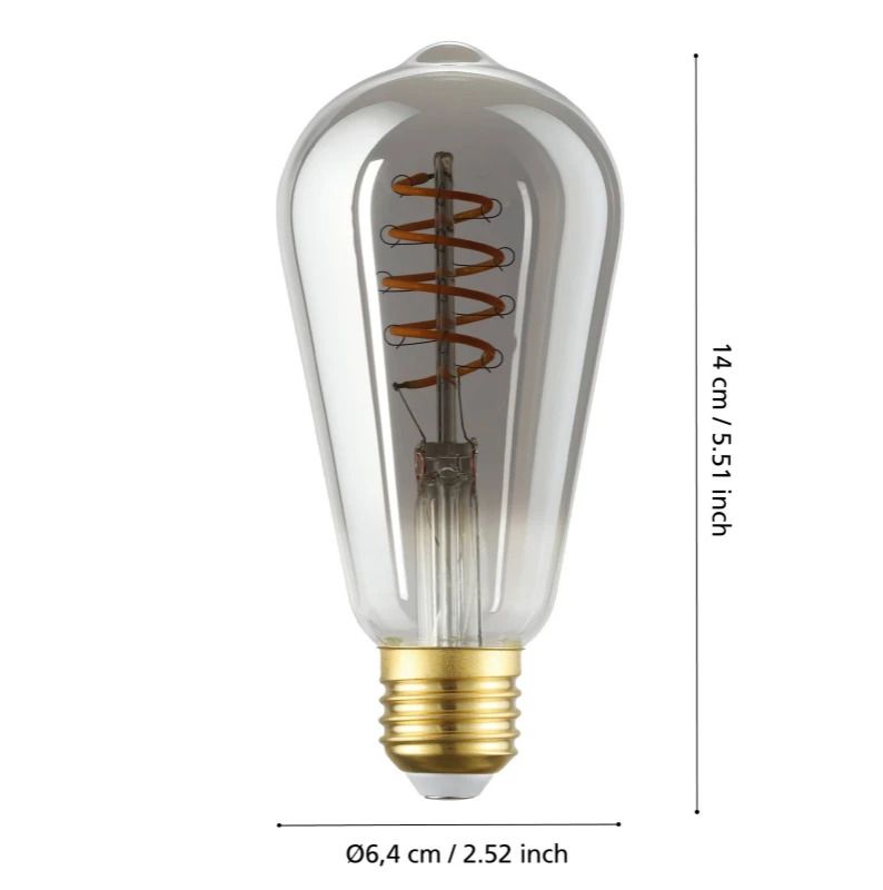 EGLO E27 LED Edisonlamp ST64 Smart | 4W Smoke 150Lm Dimbaar | Zigbee