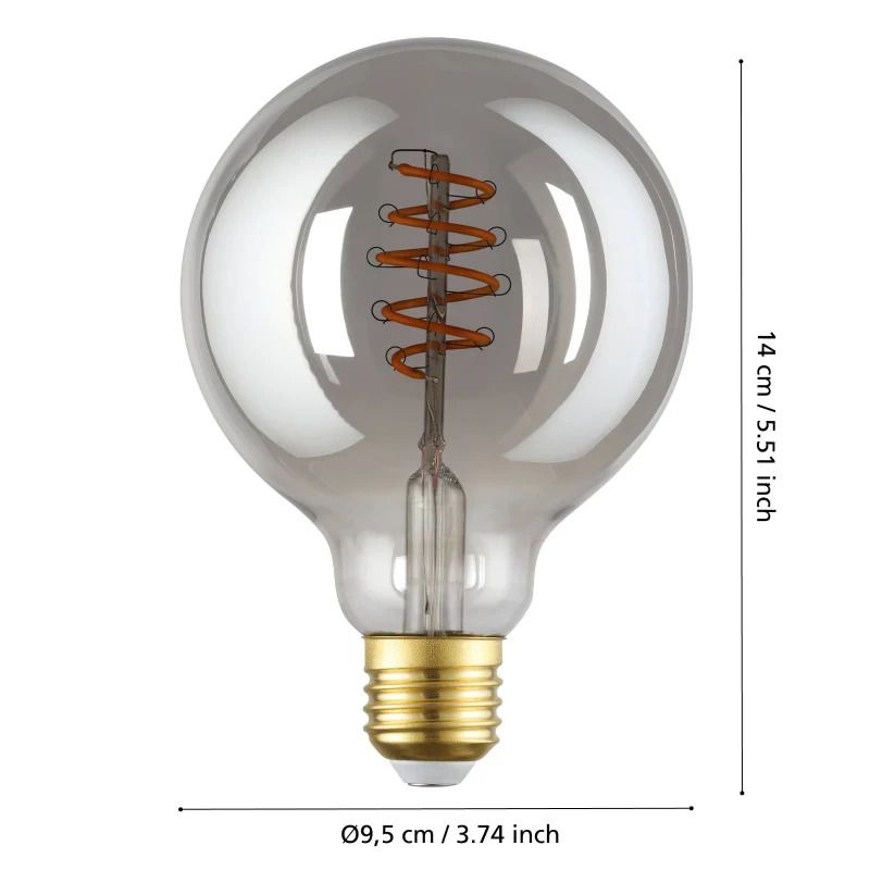 EGLO E27 LED Globelamp G95 Smart | 4W Smoke 150Lm Dimbaar | Zigbee