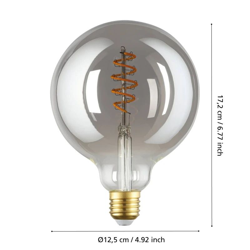 EGLO E27 LED Globelamp G125 Smart | 4W Smoke 150Lm Dimbaar | Zigbee