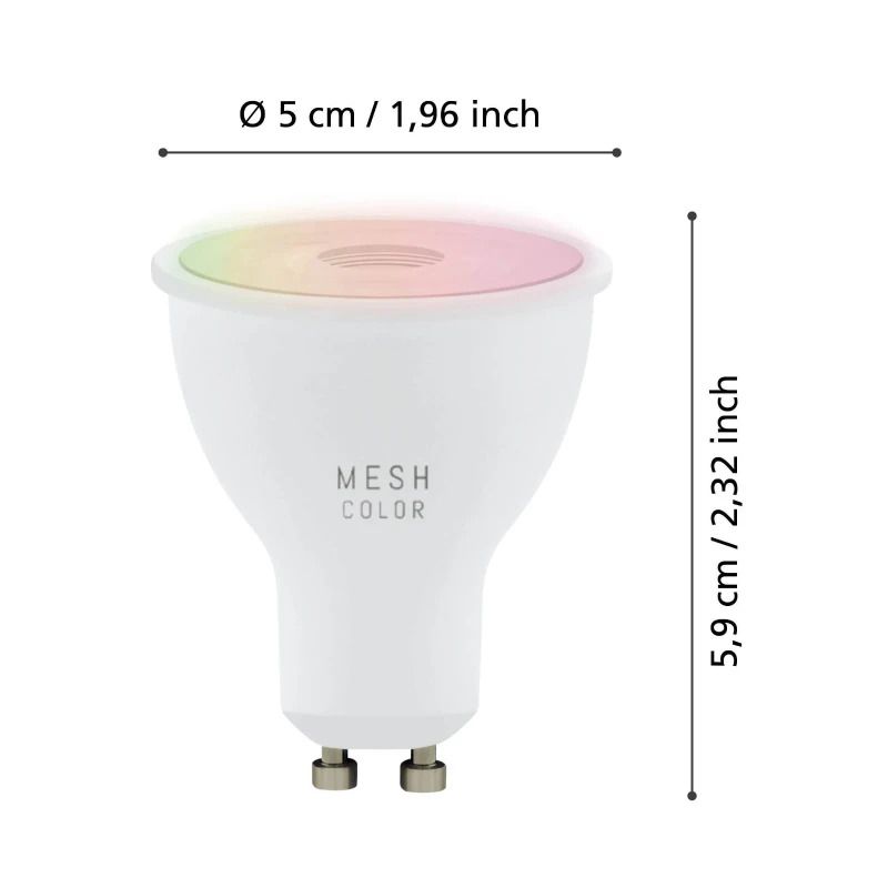 EGLO 3X GU10 LED Spot MR16 Smart | 4.9W RGB 345Lm Dimbaar | Zigbee | Met Wandschakelaar