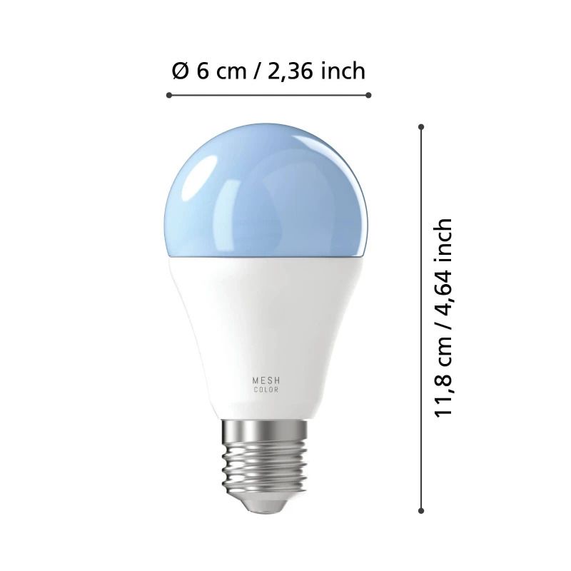 EGLO 2X E27 LED Lamp A60 Smart | 9W RGB 806Lm Dimbaar | Zigbee | Met Wandschakelaar