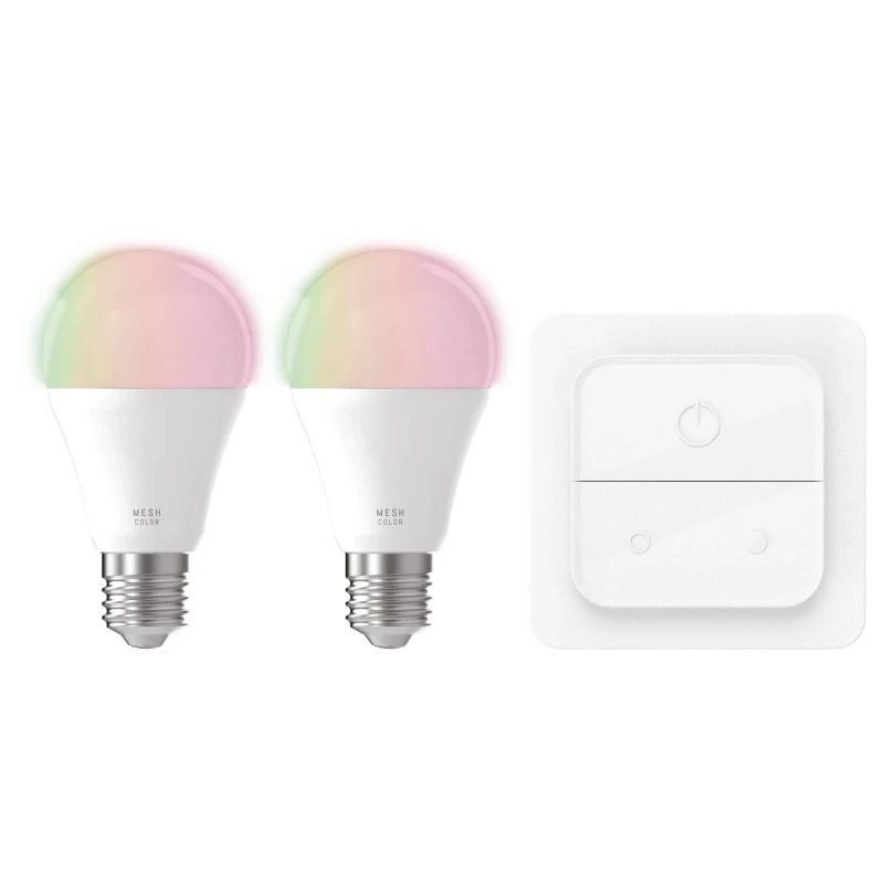 EGLO 2X E27 LED Lamp A60 Smart | 9W RGB 806Lm Dimbaar | Zigbee | Met Wandschakelaar