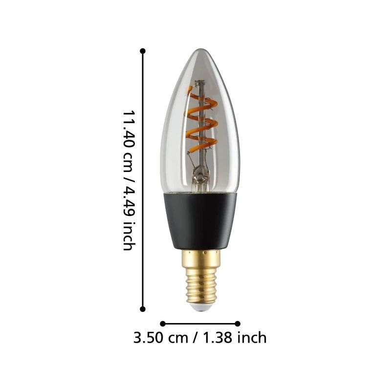 EGLO E14 LED Kaarslamp C35 Smart | 4W Smoke 150Lm Dimbaar | Zigbee