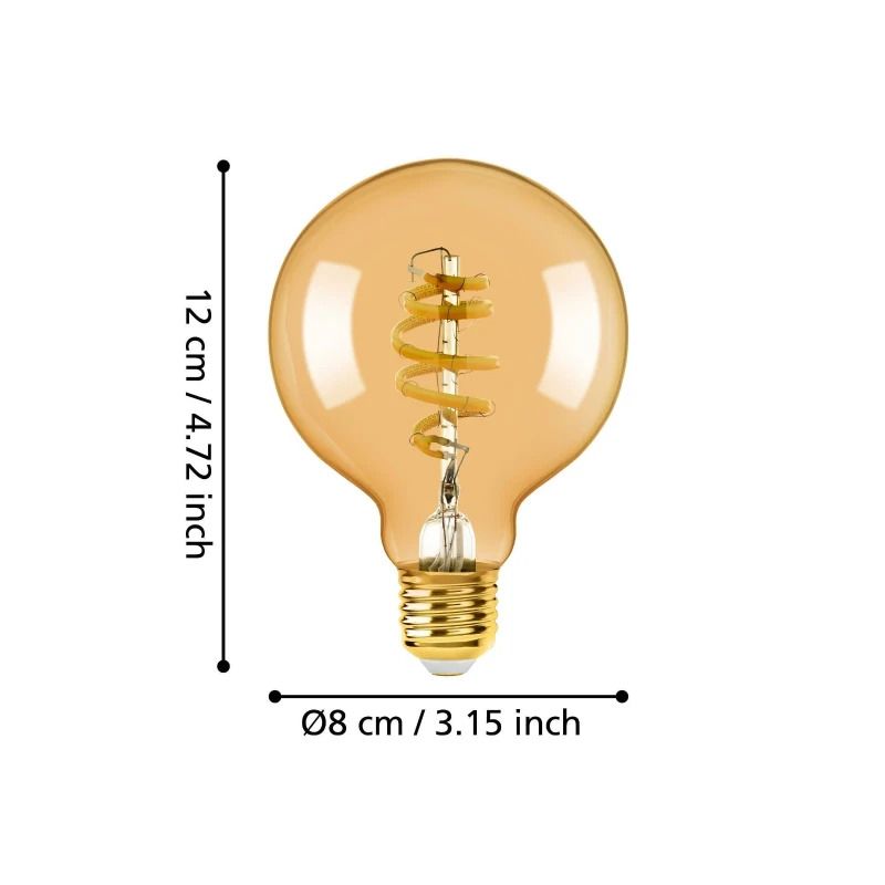 EGLO E27 LED Globelamp G80 Smart | 4.9W Amber 360Lm Dimbaar | Zigbee