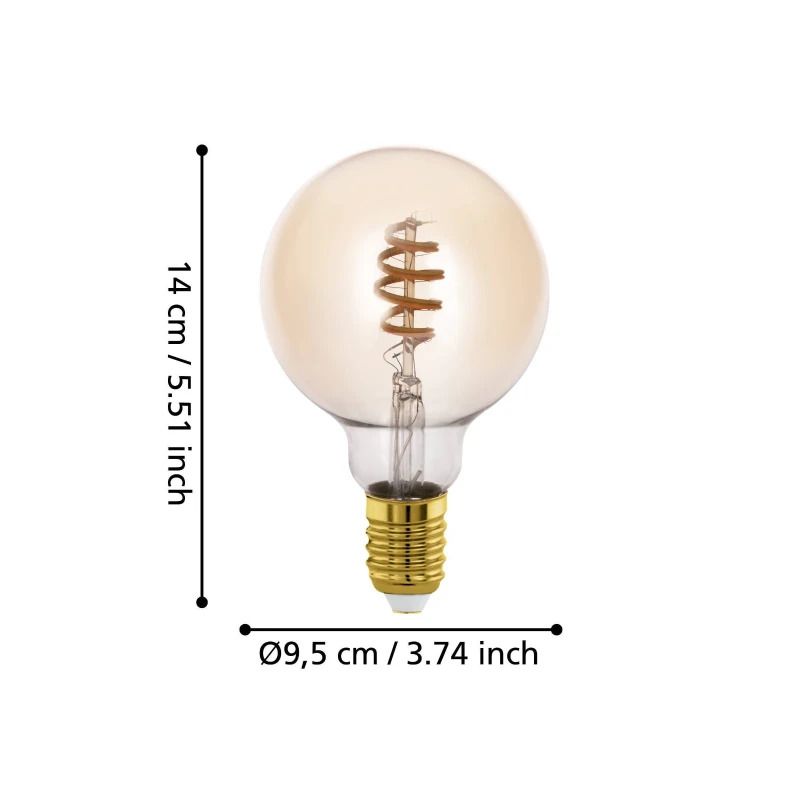 EGLO E27 LED Globelamp G95 Smart | 4.9W Amber 360Lm Dimbaar | Zigbee