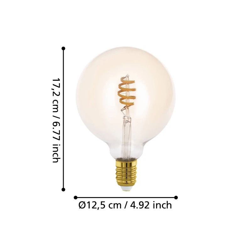 EGLO E27 LED Globelamp G125 Smart | 4.9W Amber 360Lm Dimbaar | Zigbee