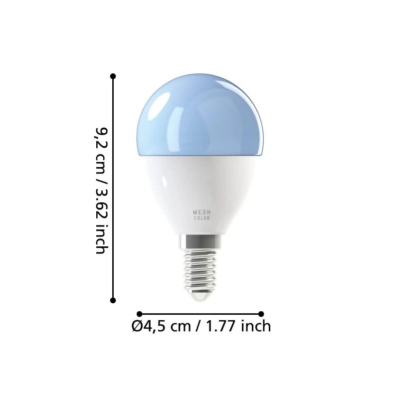EGLO E14 LED Kogellamp G45 Smart | 4.9W RGB 470Lm Dimbaar | Zigbee