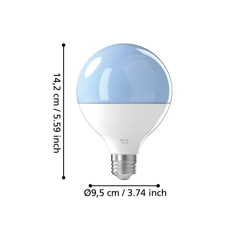 EGLO E27 LED Globelamp G95 Smart | 13.5W RGB 1300Lm Dimbaar | Zigbee