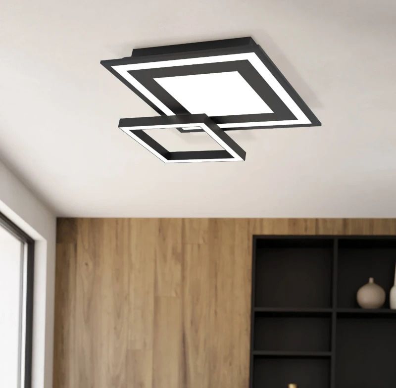 EGLO Plafondlamp Smart Savatarila | 21.6W RGB 2600Lm | IP20 Dimbaar Zigbee | Zwart