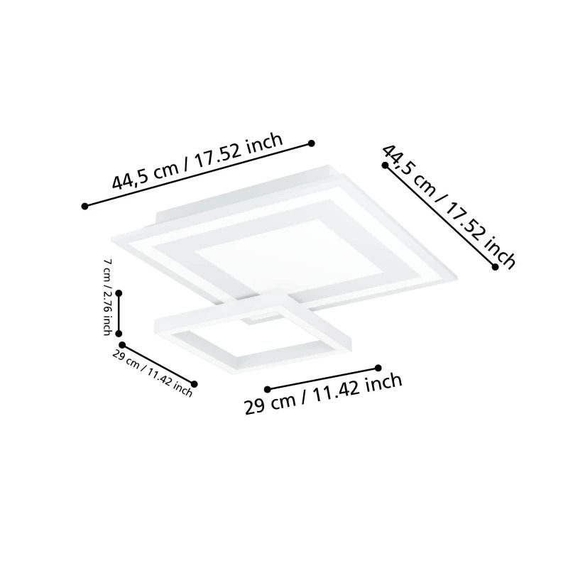 EGLO Plafondlamp Smart Savatarila | 21.6W RGB 1300Lm | IP20 Dimbaar Zigbee | Wit