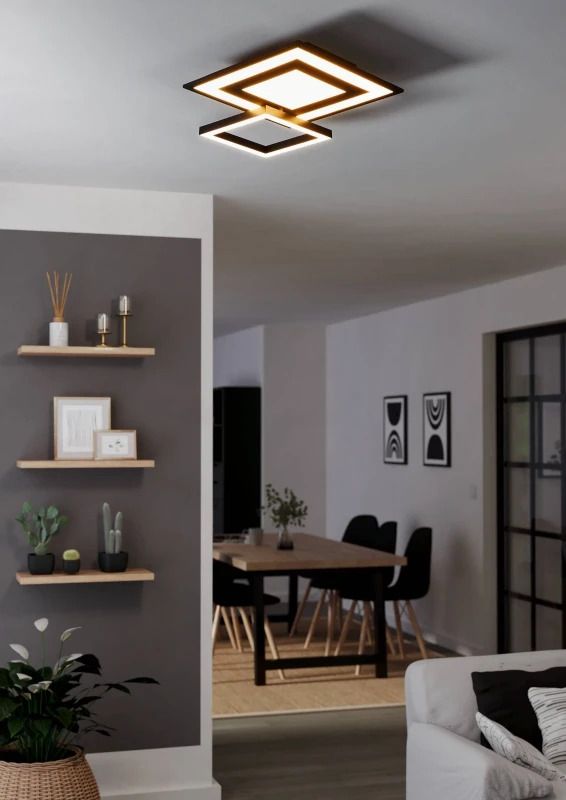 EGLO Plafondlamp Smart Savatarila | 21.6W RGB 2600Lm | IP20 Dimbaar Zigbee | Zwart