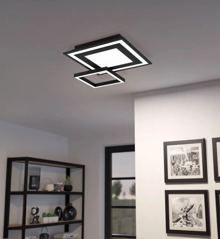 EGLO Plafondlamp Smart Savatarila | 21.6W RGB 2600Lm | IP20 Dimbaar Zigbee | Zwart