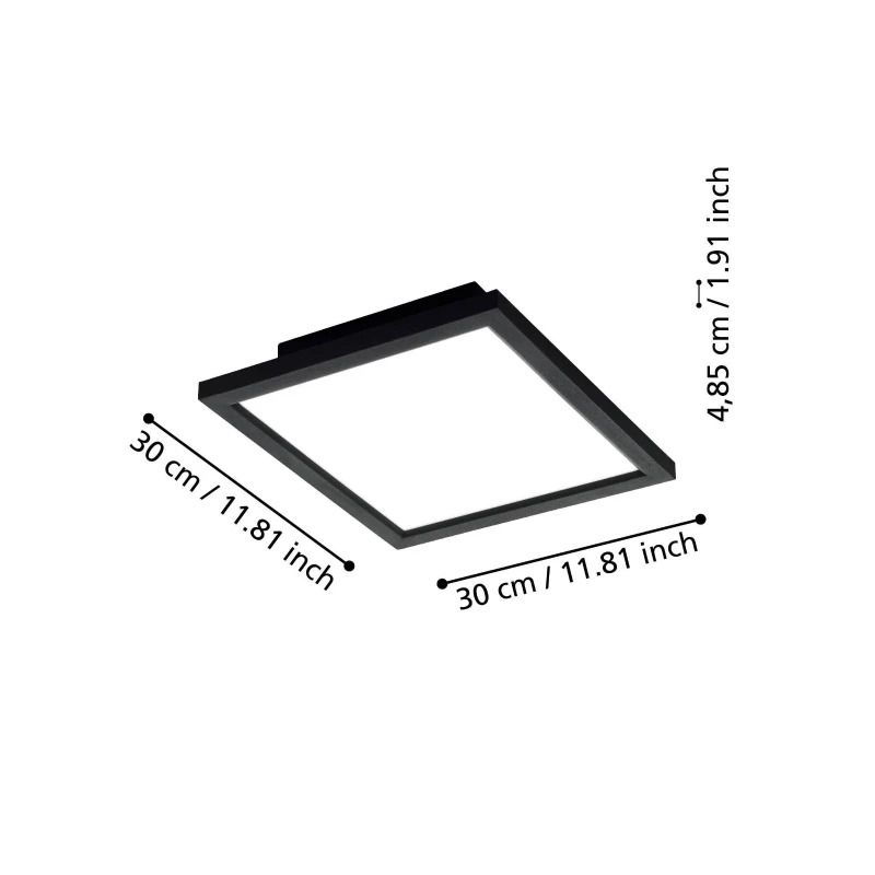 EGLO LED Paneel Smart Salobrena | 15.3W 2700K/6500K 1790Lm | IP20 Dimbaar Zigbee | Zwart