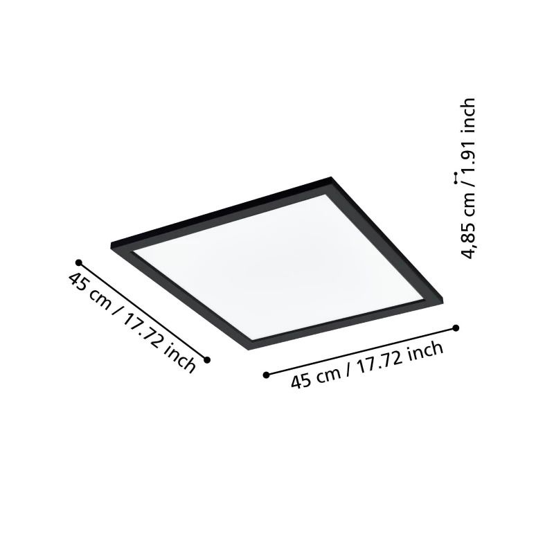 EGLO LED Paneel Smart Salobrena | 21.5W 2700K/6500K 2500Lm | IP20 Dimbaar Zigbee | Zwart