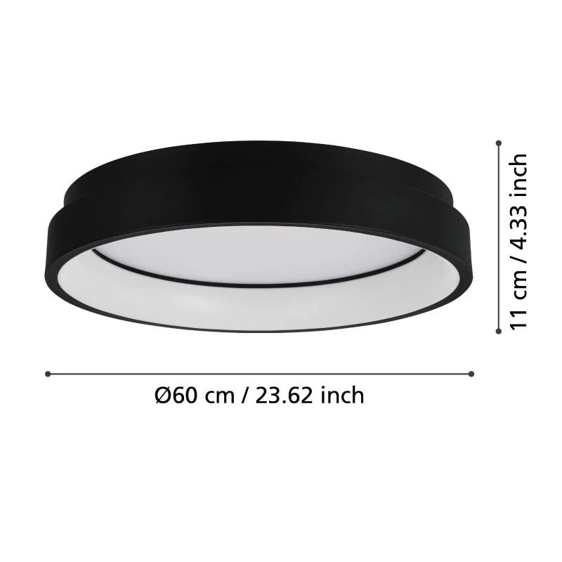 EGLO Plafondlamp Smart Marghera | 26W RGB 3120Lm | IP20 Dimbaar Zigbee | Zwart