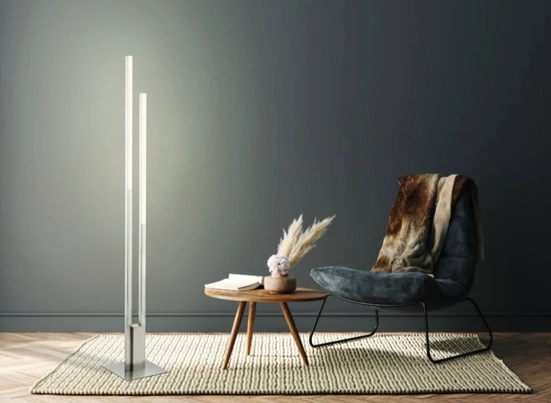EGLO LED Vloerlamp Smart Fraioli | 34W RGB 4800Lm | Dimbaar Zigbee | Nikkelmat