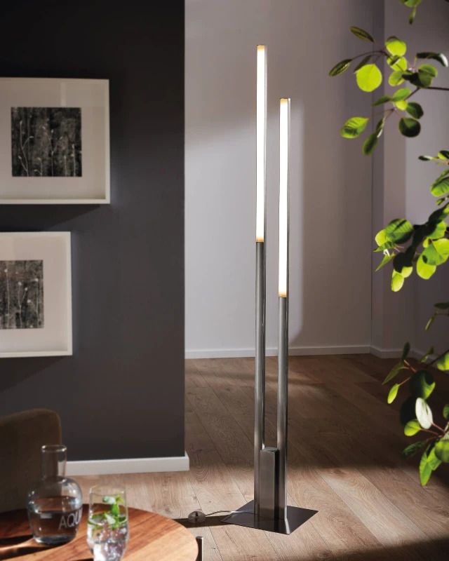 EGLO LED Vloerlamp Smart Fraioli | 34W RGB 4800Lm | Dimbaar Zigbee | Nikkelmat