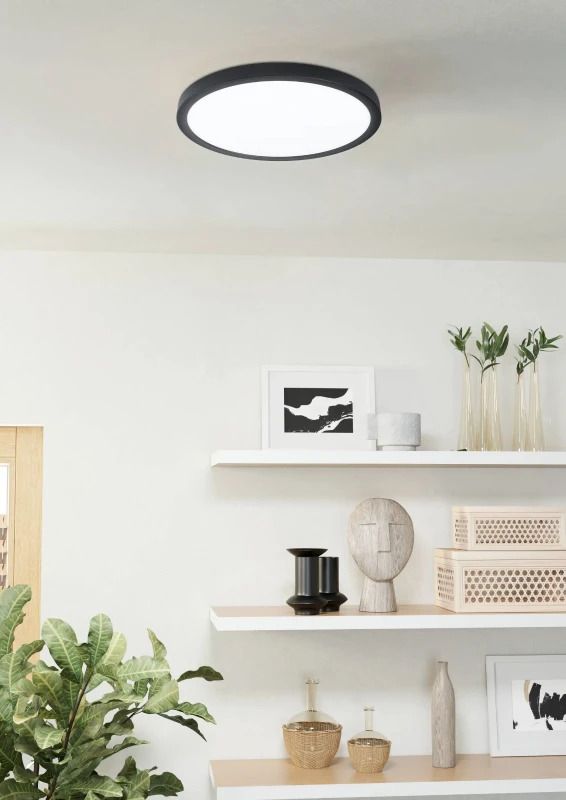EGLO Plafondlamp Smart Argolis | 19.5W 2700K/6500K 2700Lm | IP44 Dimbaar Zigbee | Zwart