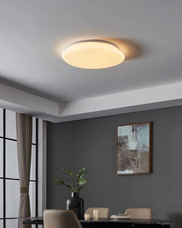 EGLO Plafondlamp Smart Sileras | 33W RGB 4050Lm | IP20 Dimbaar Zigbee | Kristaleffect