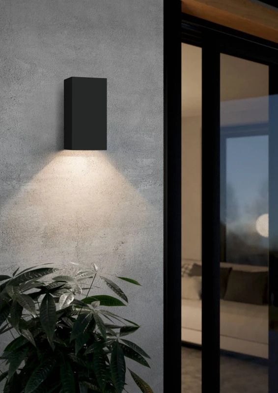 EGLO Wandlamp Smart Eremitana | 2X GU10 9.8W | IP55 Dimbaar Zigbee | Zwart