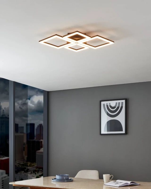 EGLO Plafondlamp Smart Paranday | 42W 3000K/6500K 5000Lm | IP20 Dimbaar Zigbee | Zwart/wit