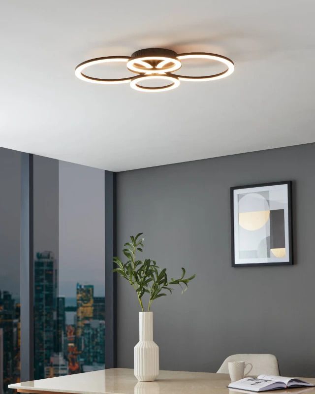 EGLO Plafondlamp Smart Parrapos | 41W 3000K/6500K 5800Lm | IP20 Dimbaar Zigbee | Zwart/wit