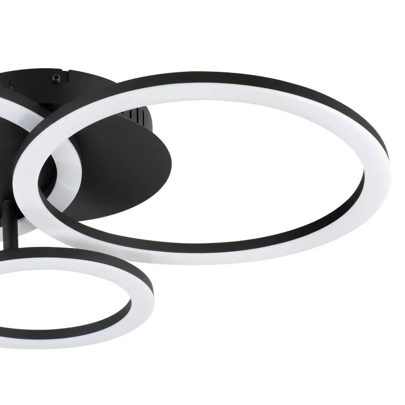 EGLO Plafondlamp Smart Parrapos | 33W 3000K/6500K 4300Lm | IP20 Dimbaar Zigbee | Zwart/wit