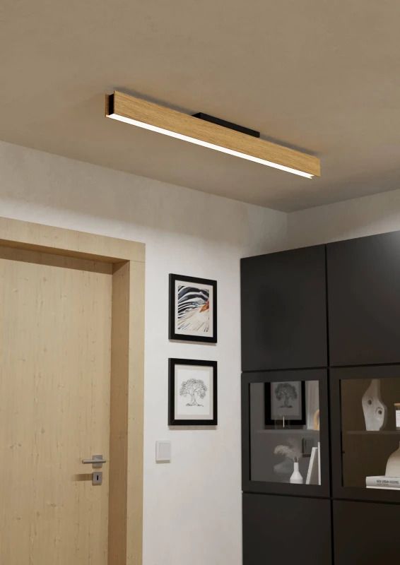 EGLO Plafondlamp Smart Anchorena | 35W RGB 3980Lm | IP20 Dimbaar Zigbee | Hout/zwart