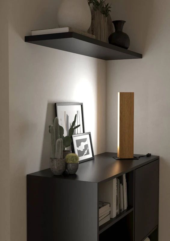 EGLO LED Tafellamp Smart Anchorena | 16W RGB 1800Lm Dimbaar Zigbee | Hout/zwart