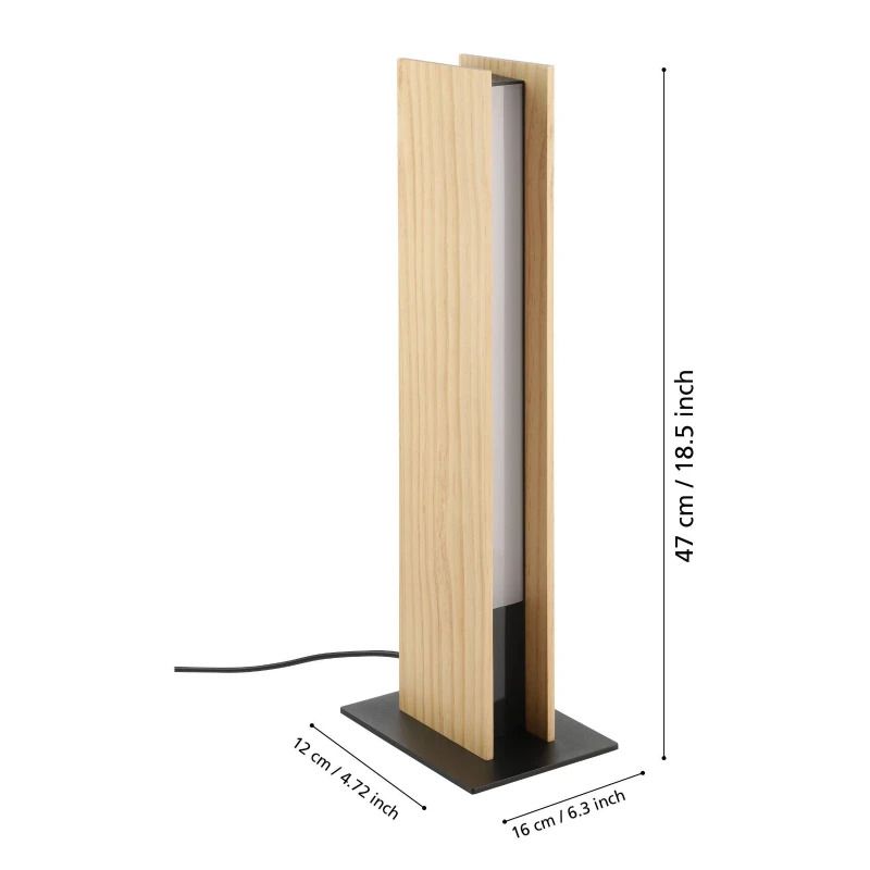 EGLO LED Tafellamp Smart Anchorena | 16W RGB 1800Lm Dimbaar Zigbee | Hout/zwart