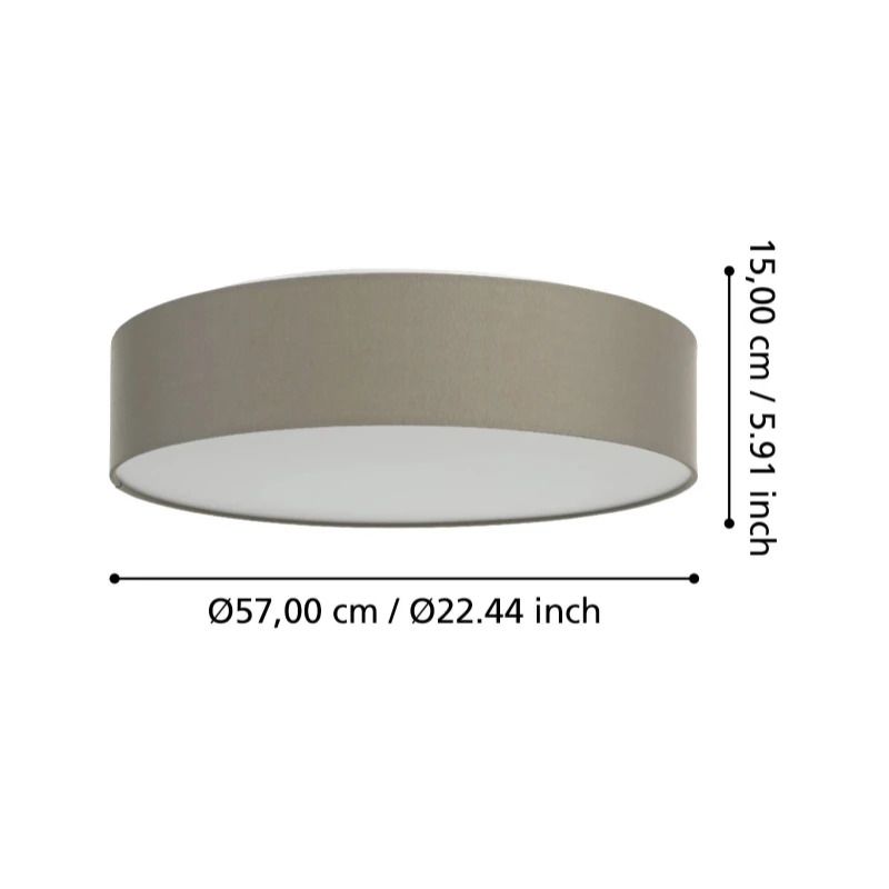 EGLO Plafondlamp Smart Romao | 35W RGB 3500Lm | IP20 Dimbaar Zigbee | Taupe